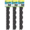 Teacher Created Resources® Magnetic Borders, Black Polka Dots, 24 Feet Per Pack, 3 Packs