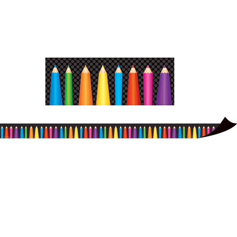 Teacher Created Resources® Magnetic Borders, Colored Pencils, 24 Feet