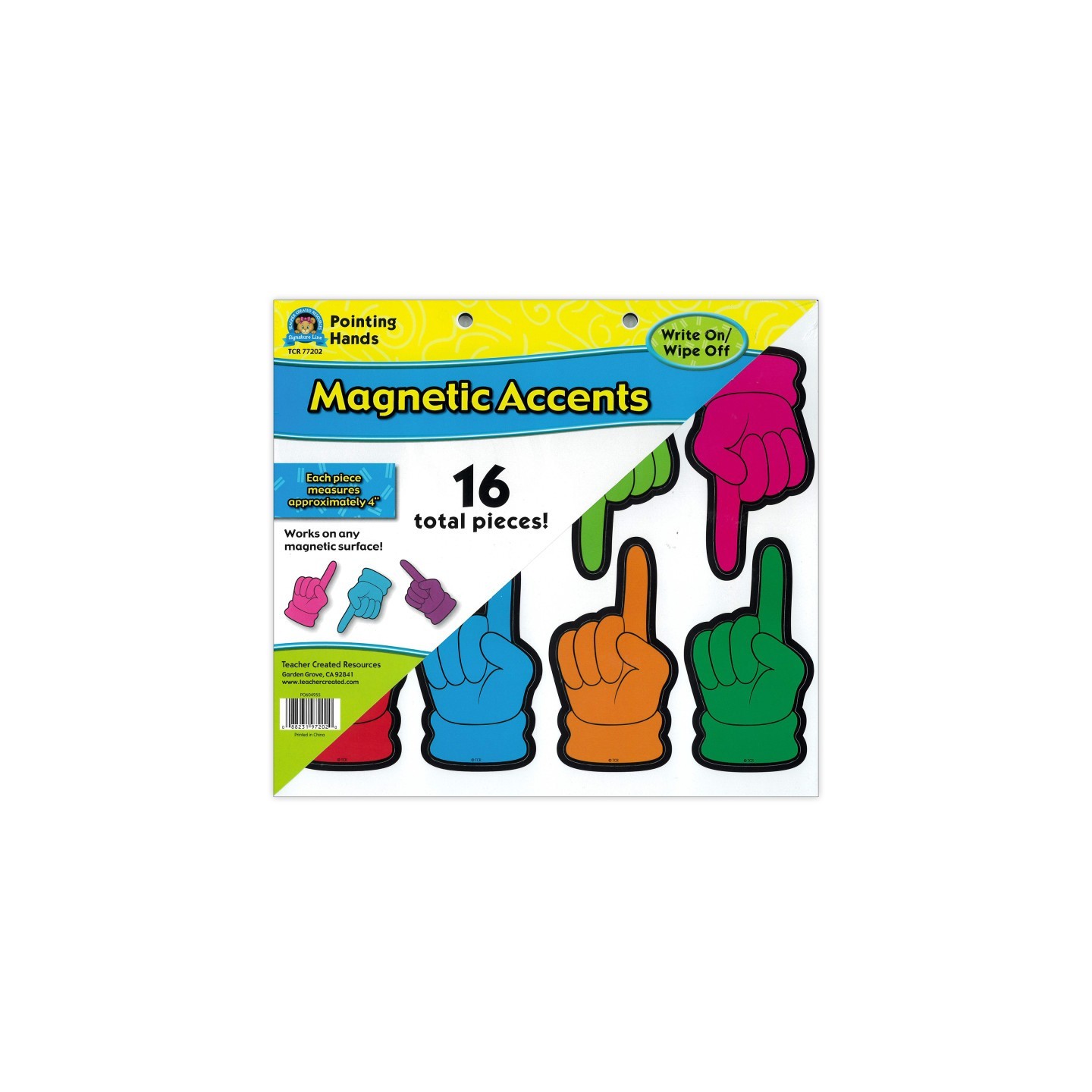 Teacher Created Resources® Pointing Hands Magnetic Accents, Pack of 16