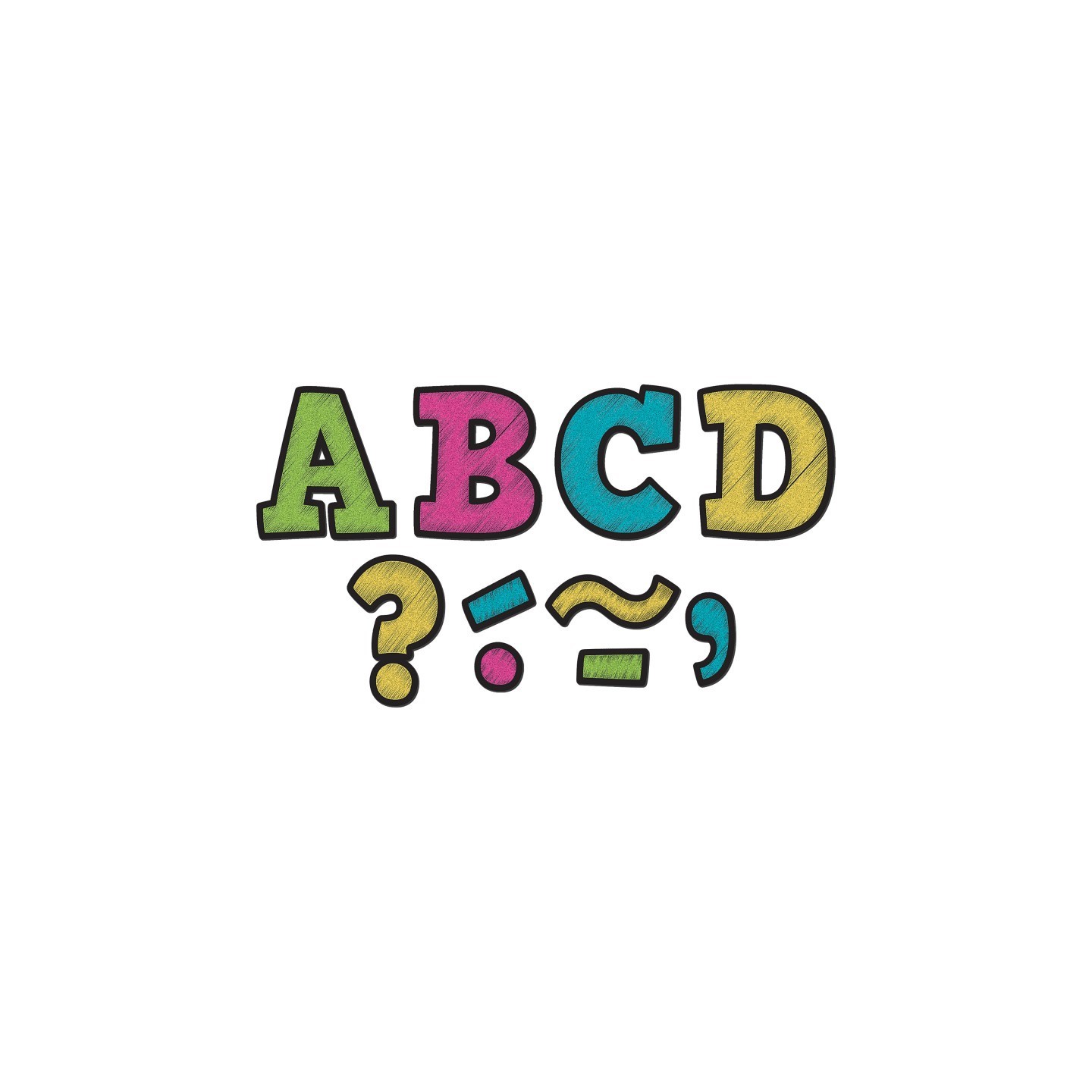 Teacher Created Resources® Chalkboard Brights Bold Block 3" Magnetic Letters, 55 Pieces