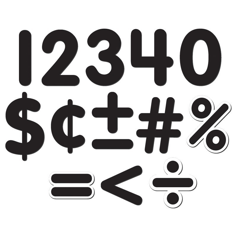 Teacher Created Resources® Black Classic 2-1/2" Magnetic Numbers, 65 Pieces