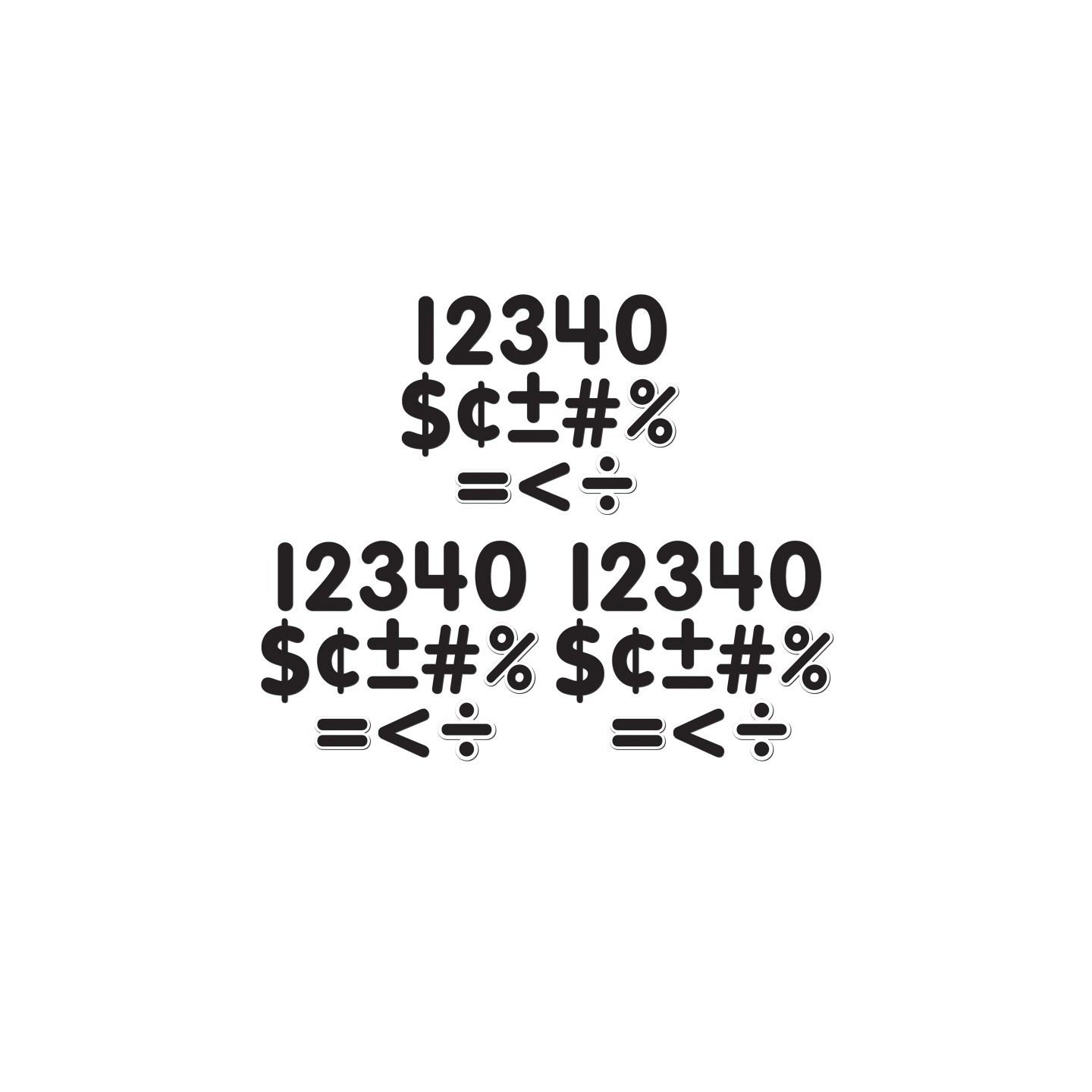 Teacher Created Resources® Black Classic 2-1/2" Magnetic Numbers, 65 Pieces Per Pack, 3 Packs