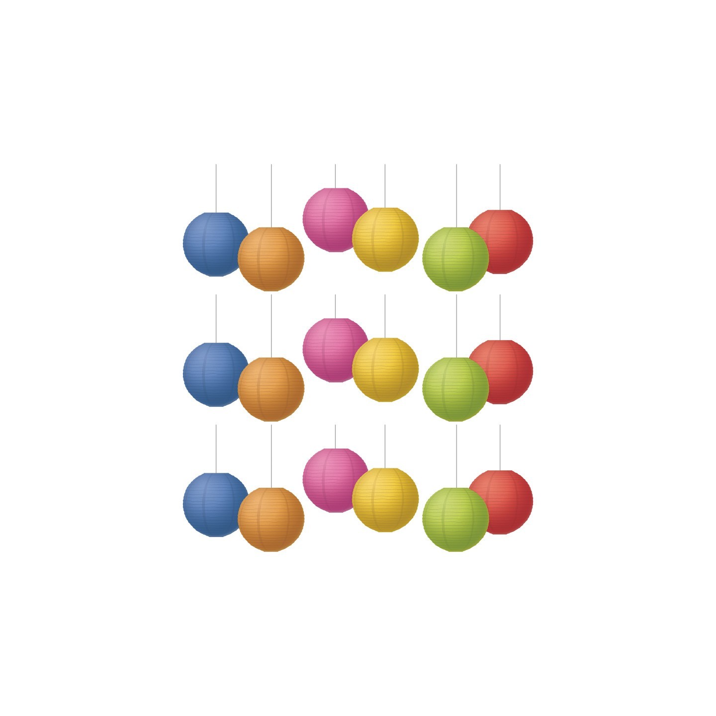 Teacher Created Resources® Colorful 8" Hanging Paper Lanterns, 6 Per Pack, 3 Packs