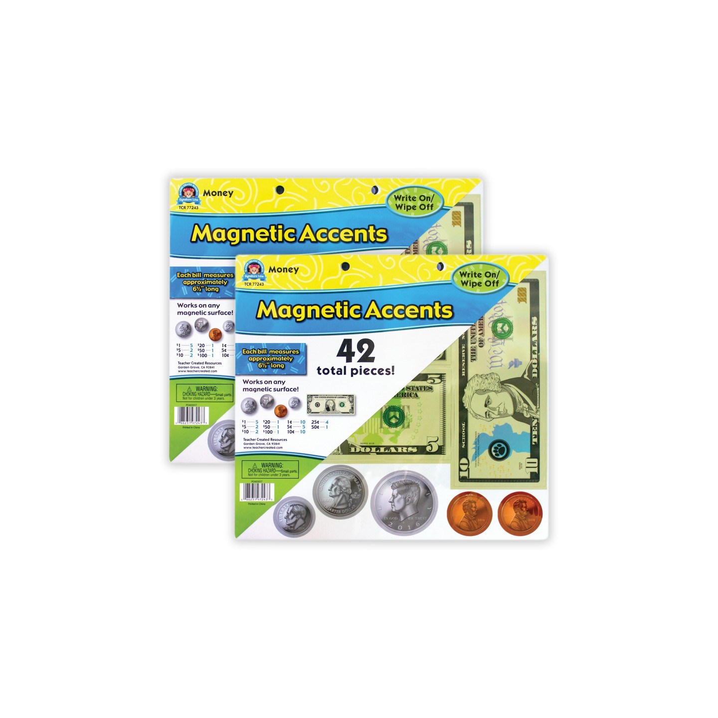 Teacher Created Resources® Money Magnetic Accents, 42 Per Pack, 2 Packs