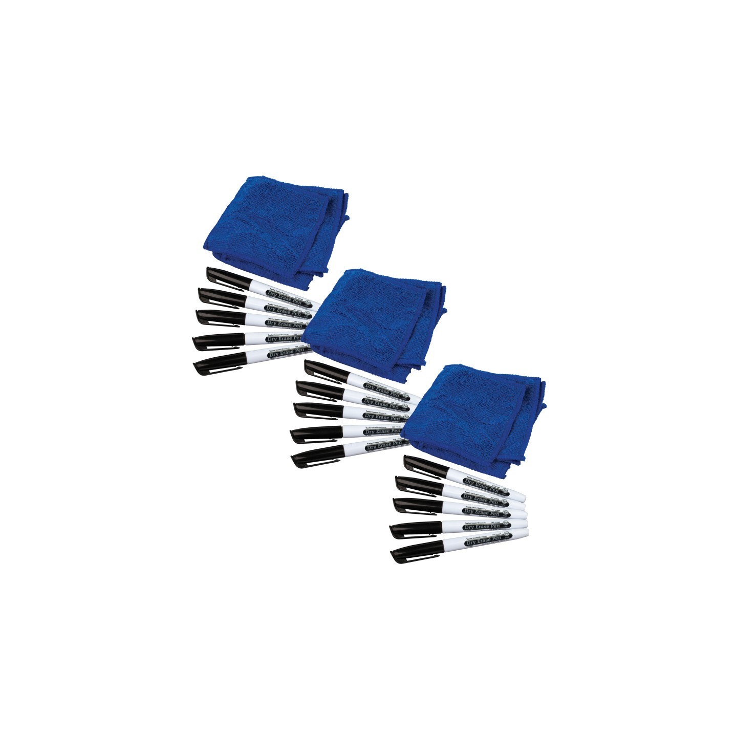 Teacher Created Resources® Dry Erase Pens & Microfiber Towels, 5 Sets Per Pack, 3 Packs