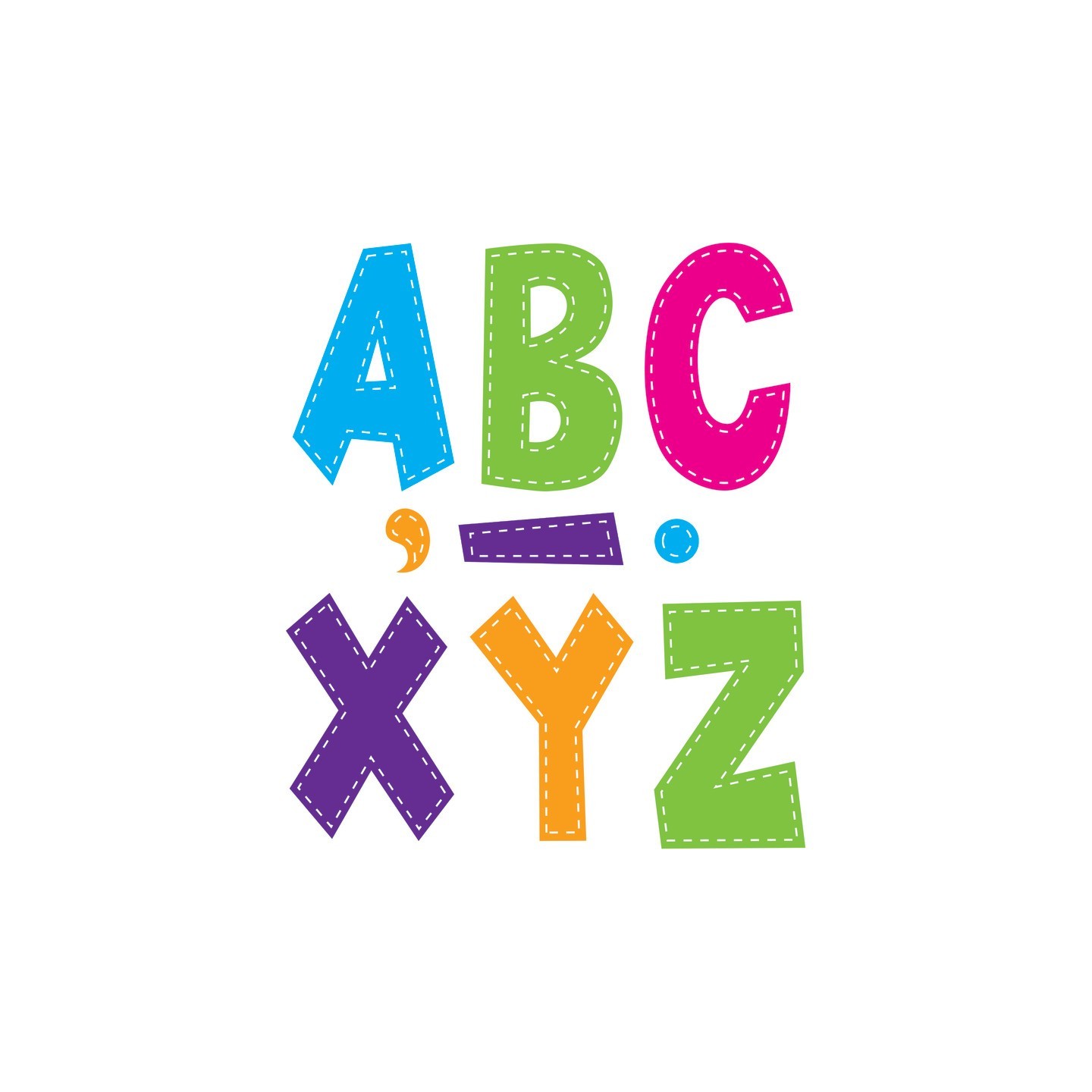 Teacher Created Resources® Multi Bright Stitch 7" Fun Font Letters, 120 Pieces