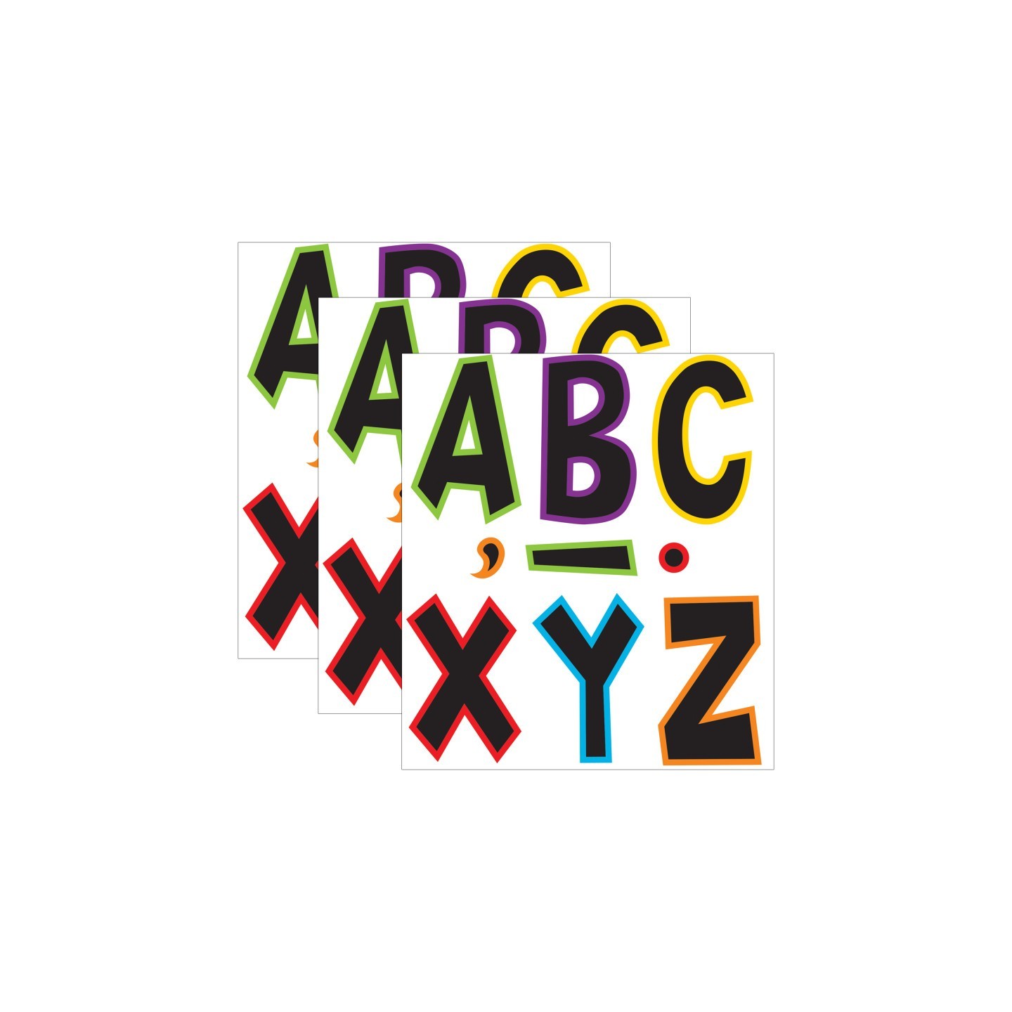 Teacher Created Resources® Electric Bright 7" Fun Font Letters, 120 Pieces Per Pack, 3 Packs