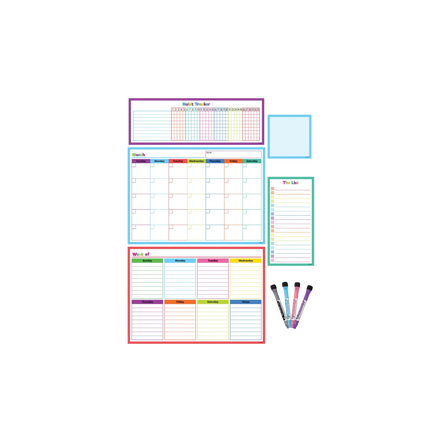 Teacher Created Resources® Colorful Dry-Erase Magnetic Calendar Set