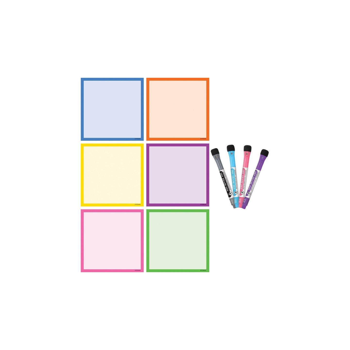 Teacher Created Resources® Colorful Dry-Erase Magnetic Square Notes