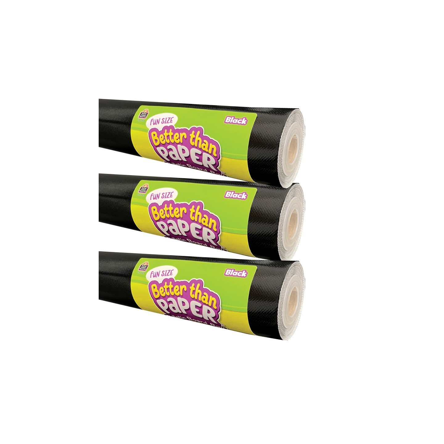 Teacher Created Resources® Fun Size Better Than Paper® Bulletin Board Roll, 18" x 12', Black, Pack of 3