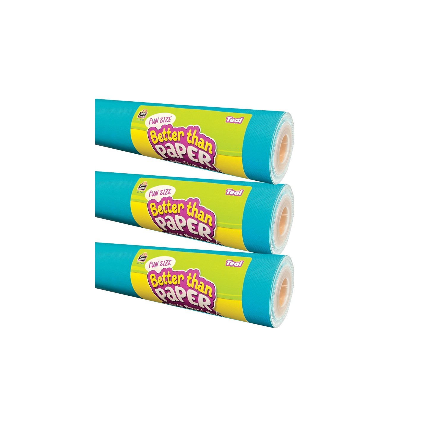 Teacher Created Resources® Fun Size Better Than Paper® Bulletin Board Roll, 18" x 12', Teal, Pack of 3