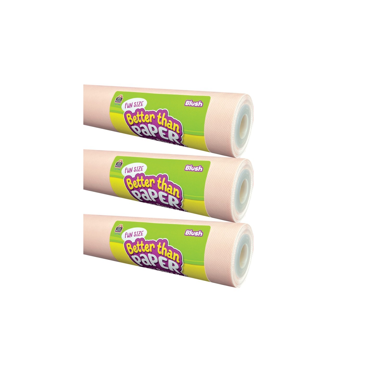 Teacher Created Resources® Fun Size Better Than Paper® Bulletin Board Roll, 18" x 12', Blush, Pack of 3
