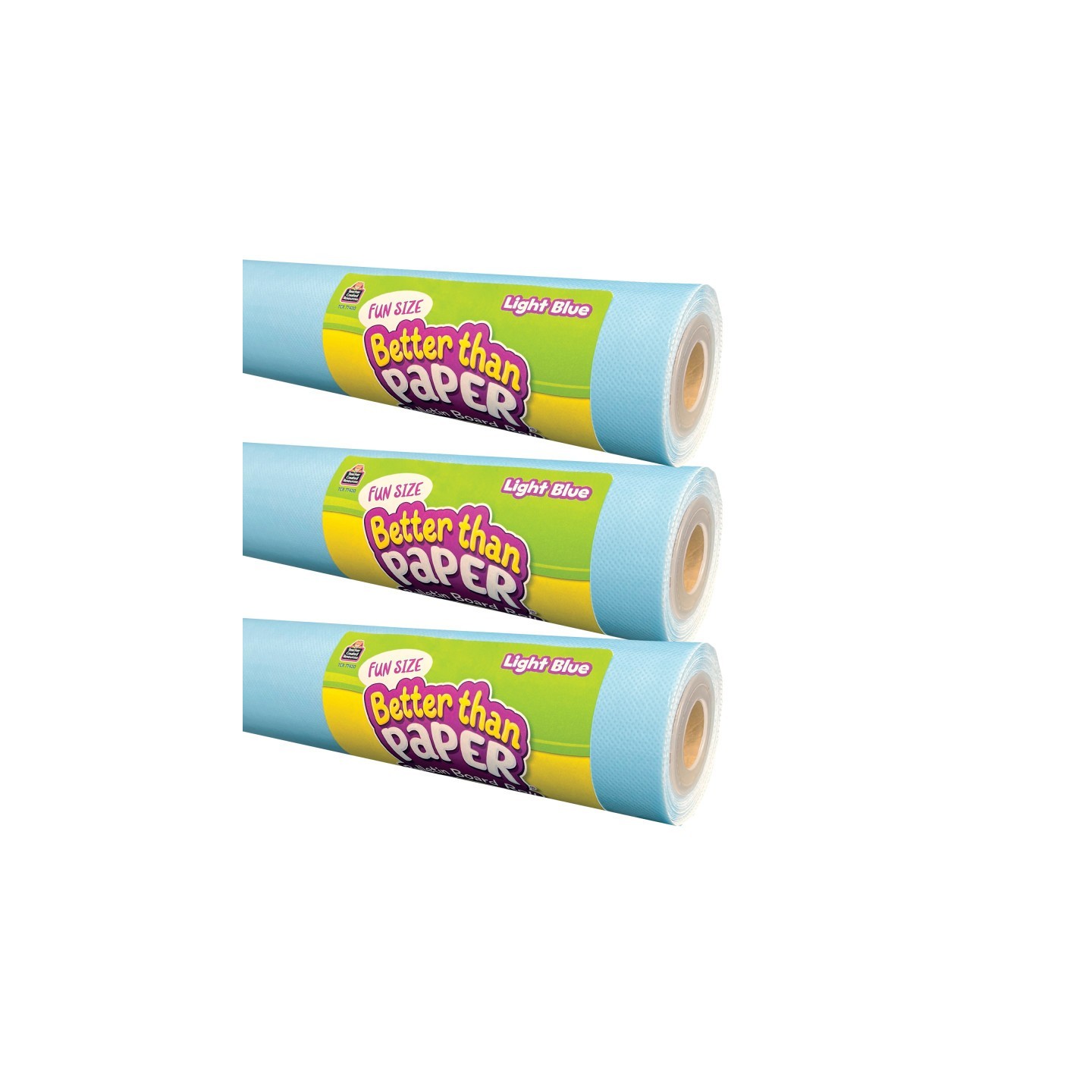 Teacher Created Resources® Fun Size Better Than Paper® Bulletin Board Roll, 18" x 12', Light Blue, Pack of 3