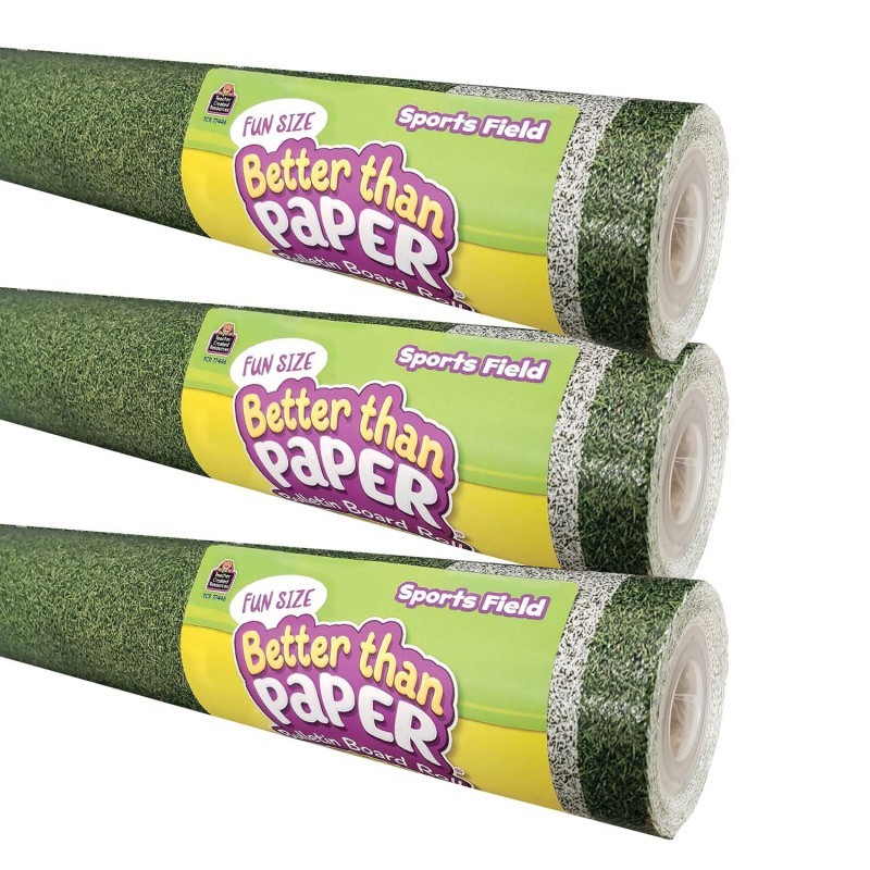Teacher Created Resources® Fun Size Better Than Paper® Bulletin Board Roll, 18" x 12', Sports Field, Pack of 3