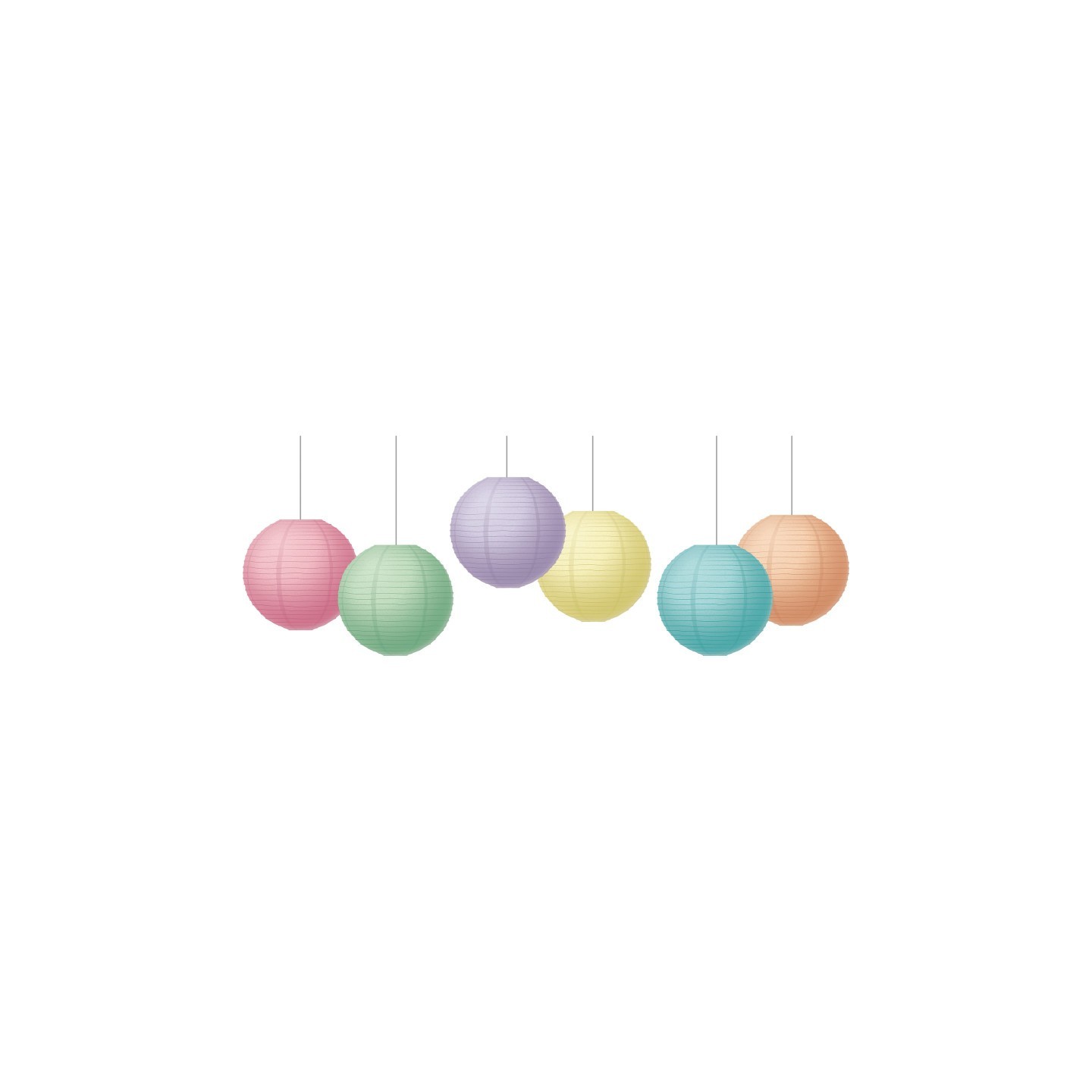 Teacher Created Resources® Pastel Pop 8" Hanging Paper Lanterns, Pack of 6