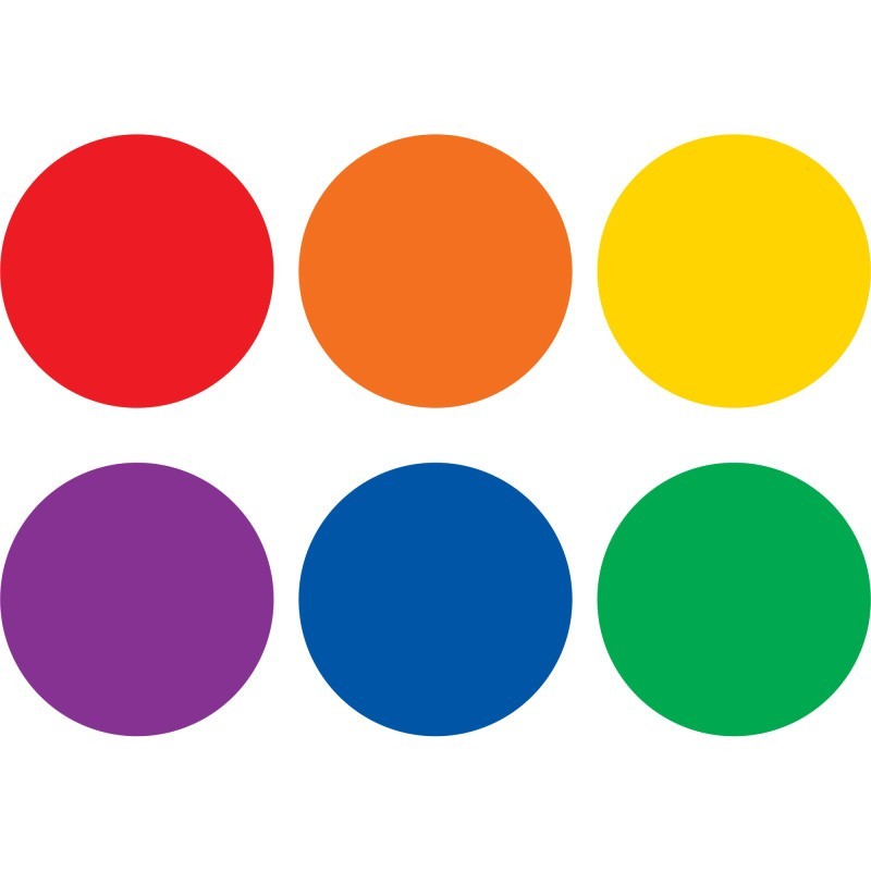 Teacher Created Resources® Spot On® Dry-Erase Desktop Writing Spots Colorful Circles - 4", Pack of 12