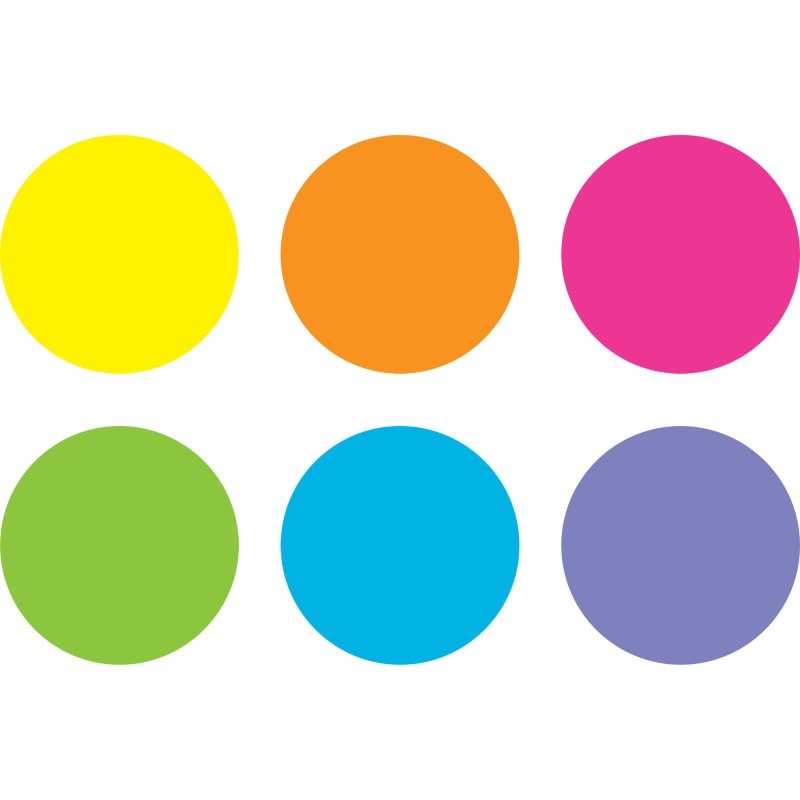 Teacher Created Resources® Spot On® Dry-Erase Desktop Writing Spots Bright Circles - 7", Pack of 6