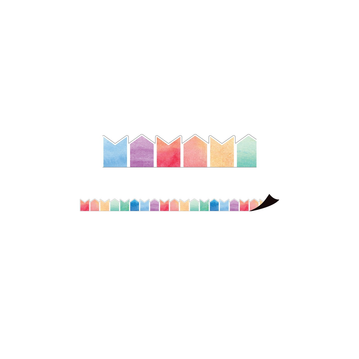 Teacher Created Resources® Watercolor Pennants Magnetic Border, 24 Feet