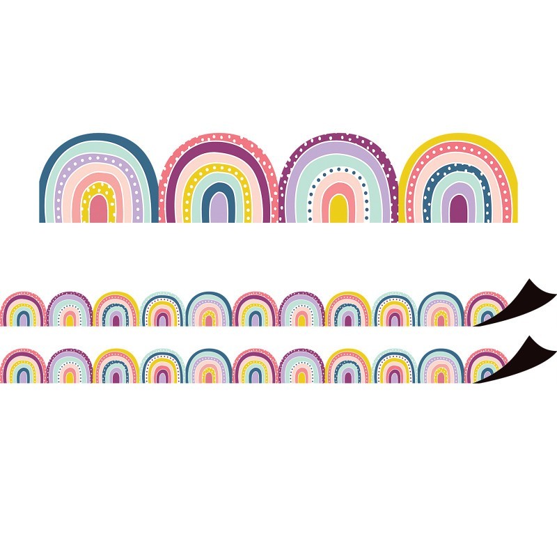 Teacher Created Resources® Oh Happy Day Rainbows Magnetic Border, 24 Feet Per Pack, 2 Packs
