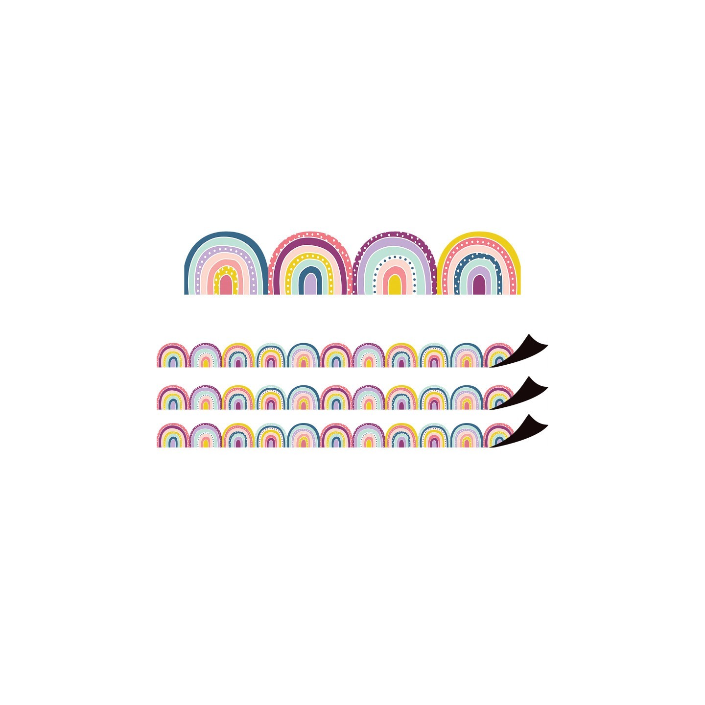 Teacher Created Resources® Oh Happy Day Rainbows Magnetic Border, 24 Feet Per Pack, 3 Packs