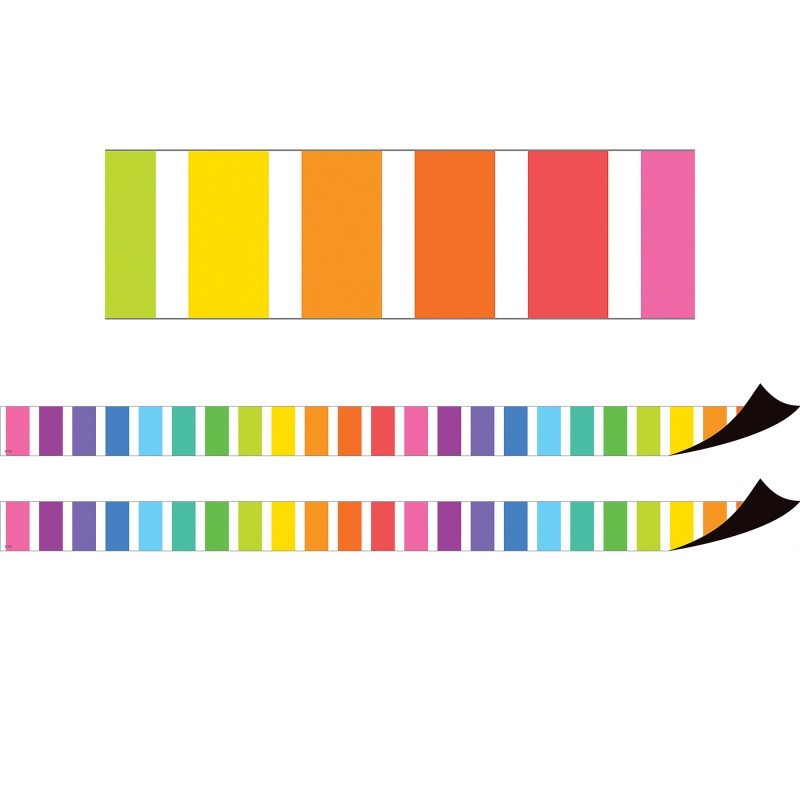 Teacher Created Resources® Colorful Stripes Magnetic Border, 24 Feet Per Pack, 2 Packs