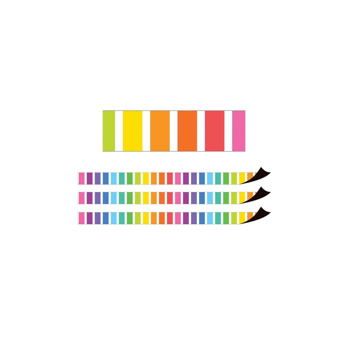 Teacher Created Resources® Colorful Stripes Magnetic Border, 24 Feet Per Pack, 3 Packs
