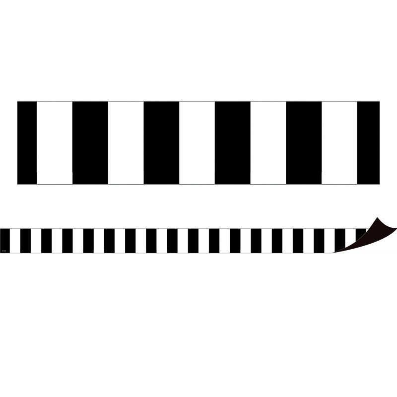 Teacher Created Resources® Black Stripes Magnetic Border, 24 Feet