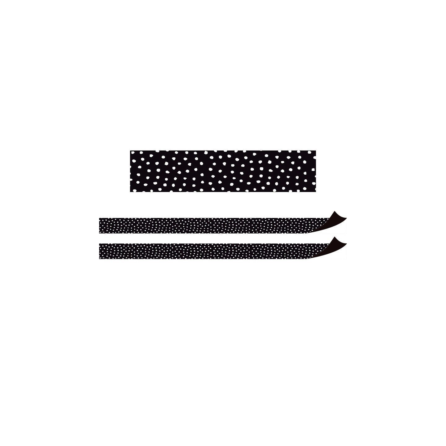 Teacher Created Resources® Black with White Painted Dots Magnetic Border, 24 Feet Per Pack, 2 Packs