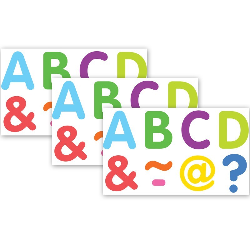 Teacher Created Resources® Colorful Classic 2" Magnetic Letters, 87 Pieces Per Pack, 3 Packs