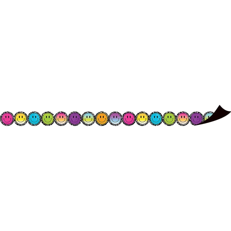 Teacher Created Resources® Smiley Faces Die-Cut Magnetic Border, 24 Feet