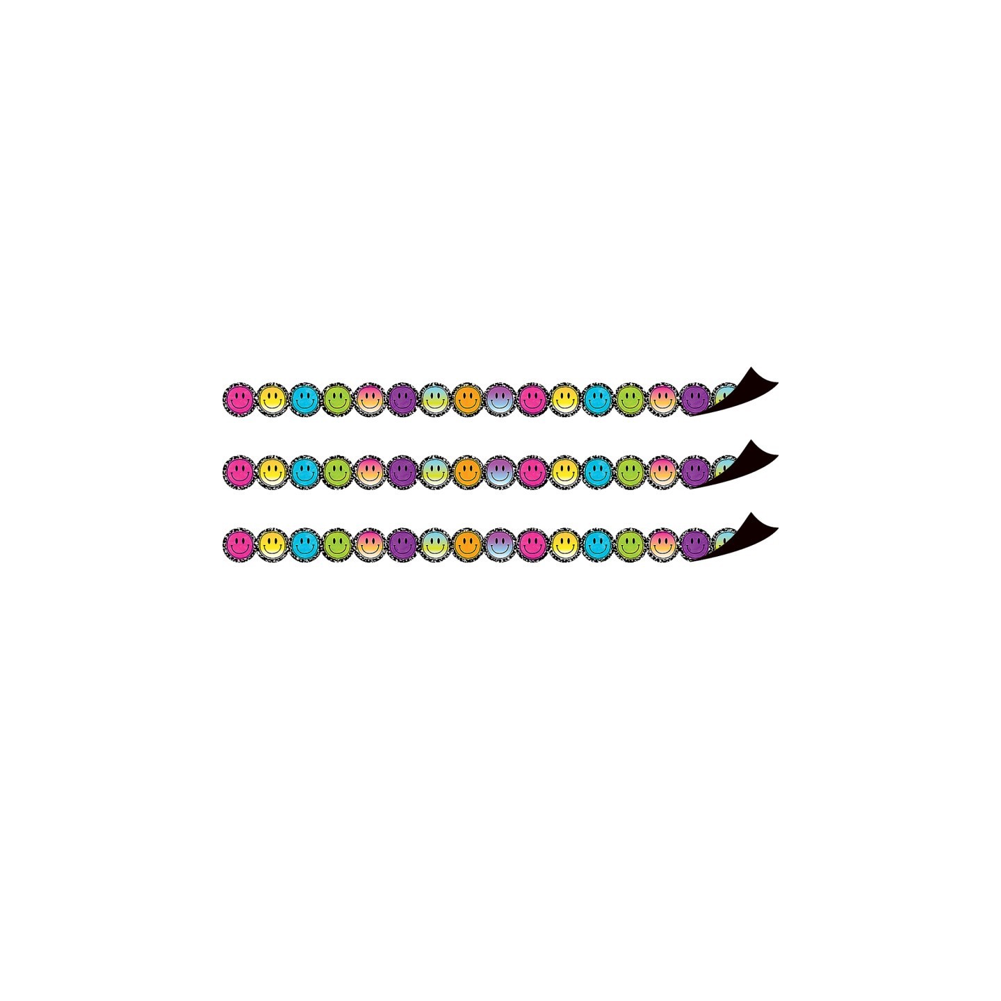 Teacher Created Resources® Smiley Faces Die-Cut Magnetic Border, 24 Feet Per Pack, 3 Packs