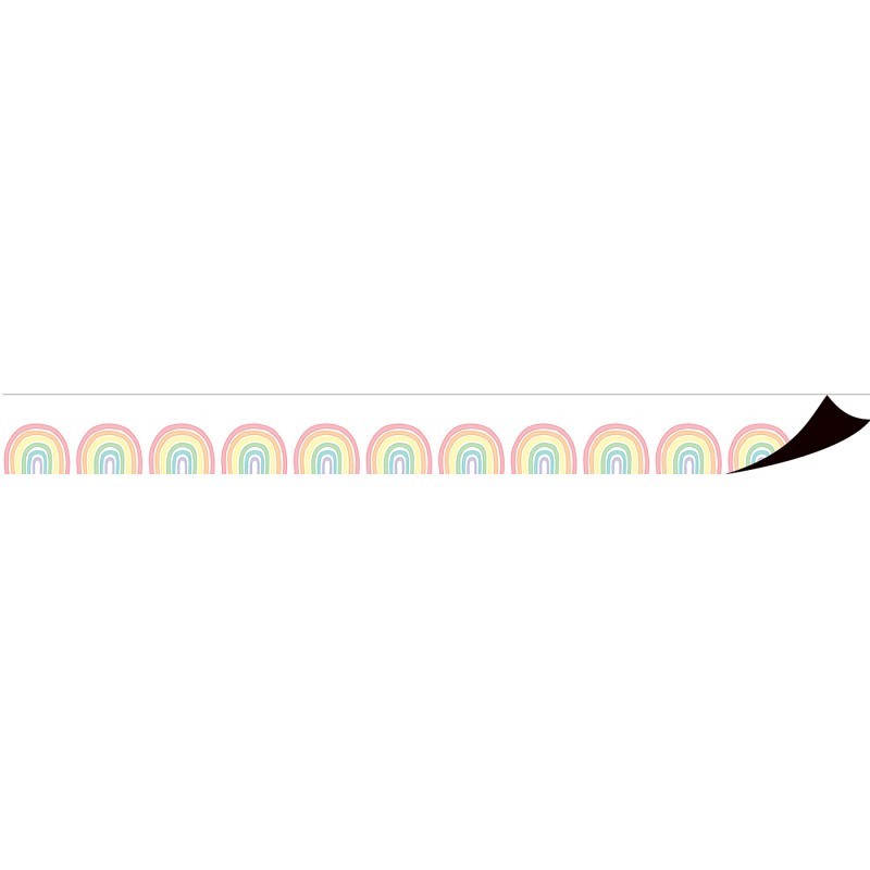 Teacher Created Resources® Pastel Pop Rainbows Magnetic Border, 24 Feet