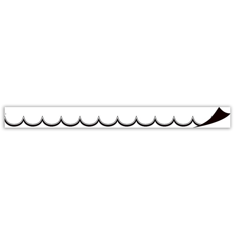 Teacher Created Resources® White with Black Scalloped Magnetic Border, 24 Feet
