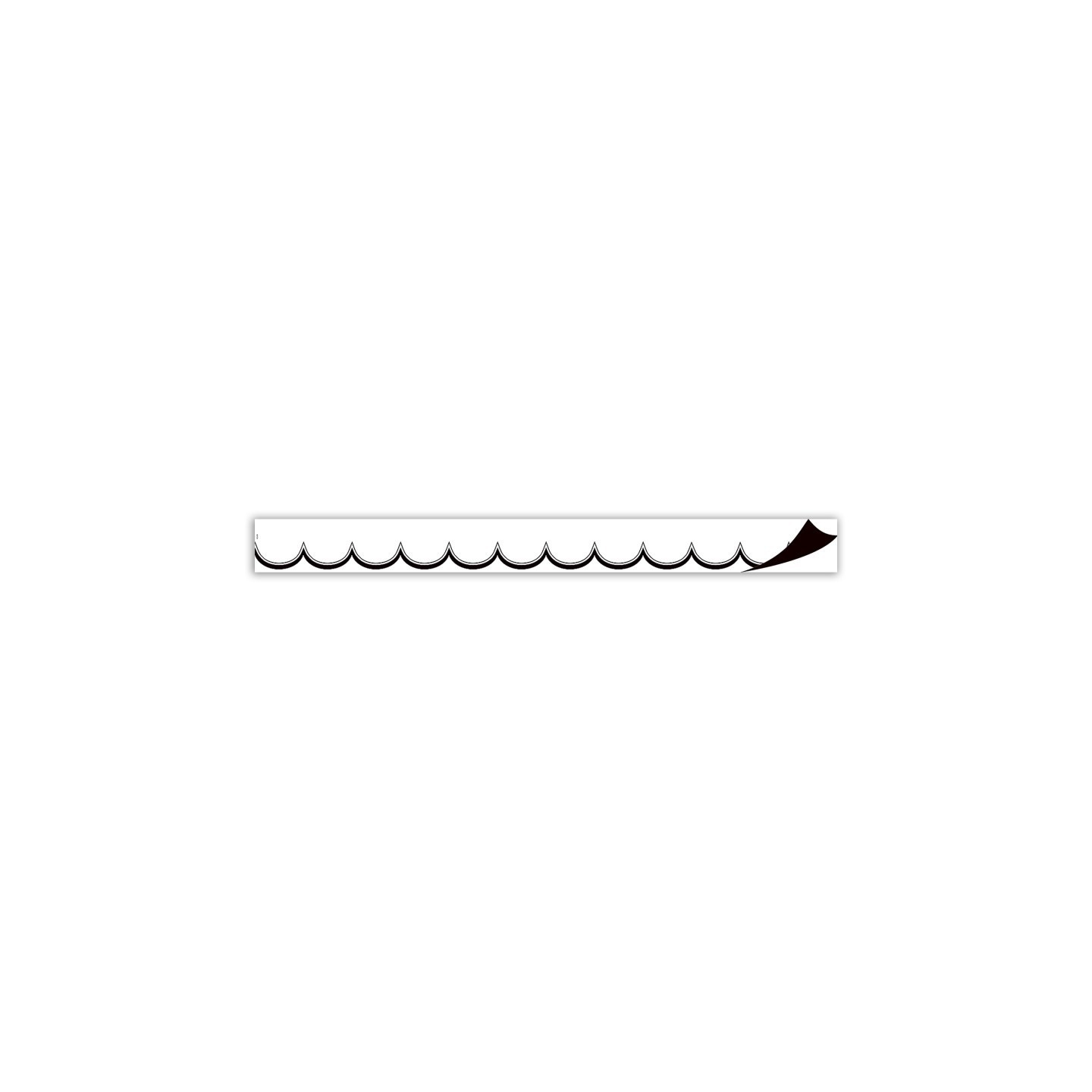 Teacher Created Resources® White with Black Scalloped Magnetic Border, 24 Feet