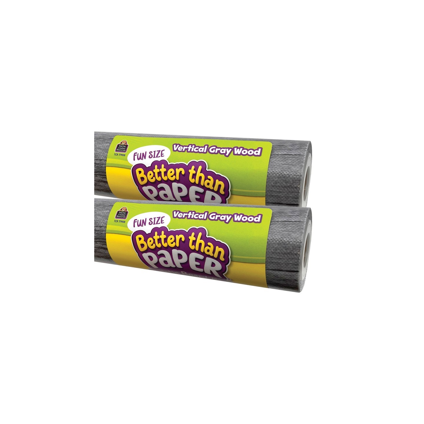 Teacher Created Resources® Fun Size Better Than Paper Bulletin Board Roll Vertical Gray Wood, Pack of 2