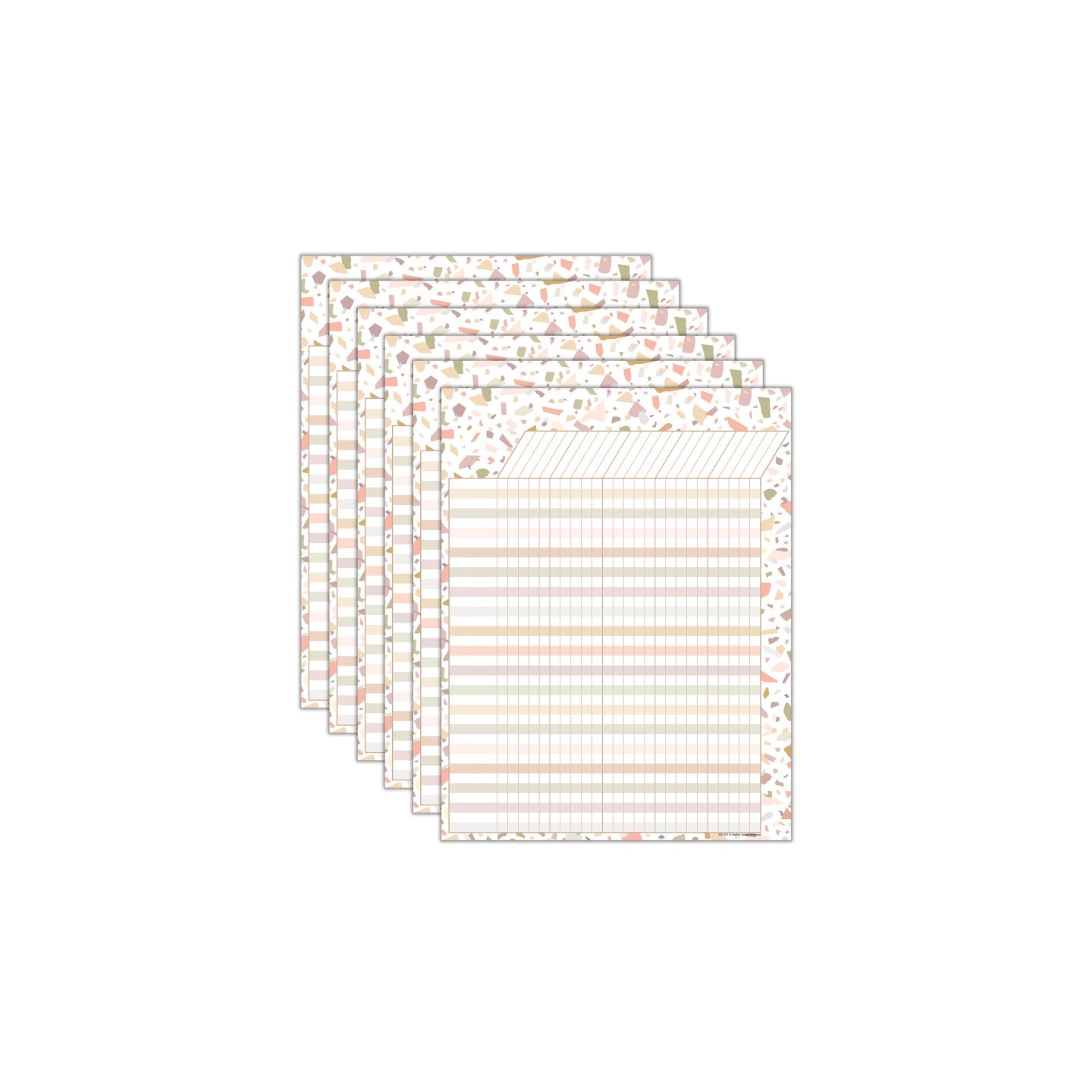 Teacher Created Resources® Terrazzo Tones Incentive Chart, 17" x 22", Pack of 6