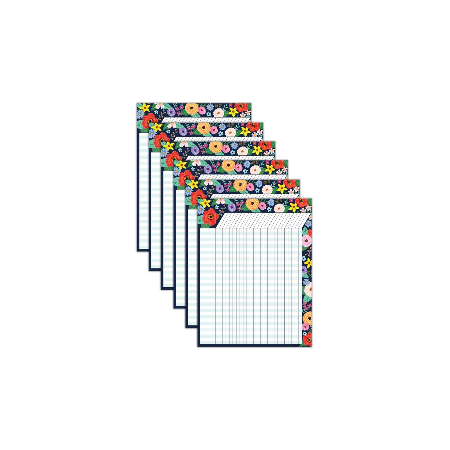 Teacher Created Resources® Wildflowers Incentive Chart, 17" x 22", Pack of 6
