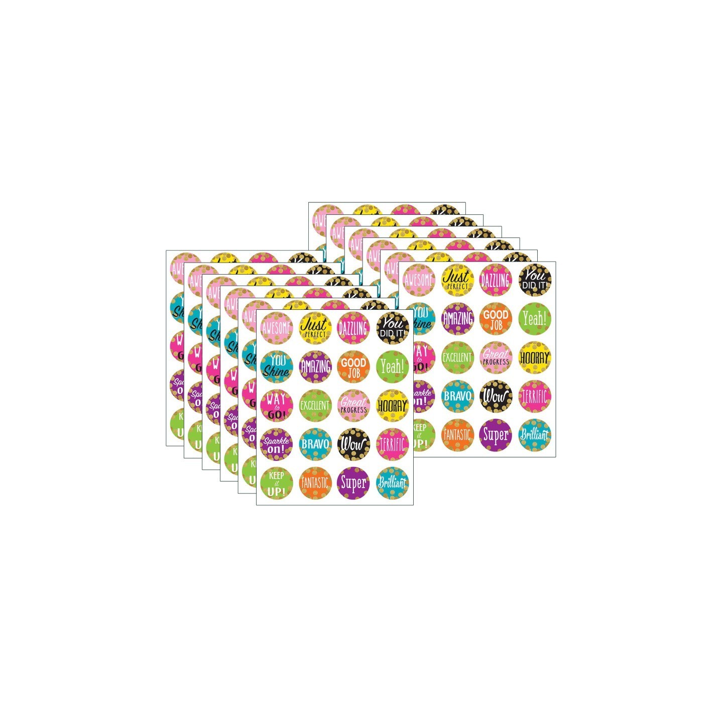 Teacher Created Resources® Confetti Stickers, 120 Per Pack, 12 Packs
