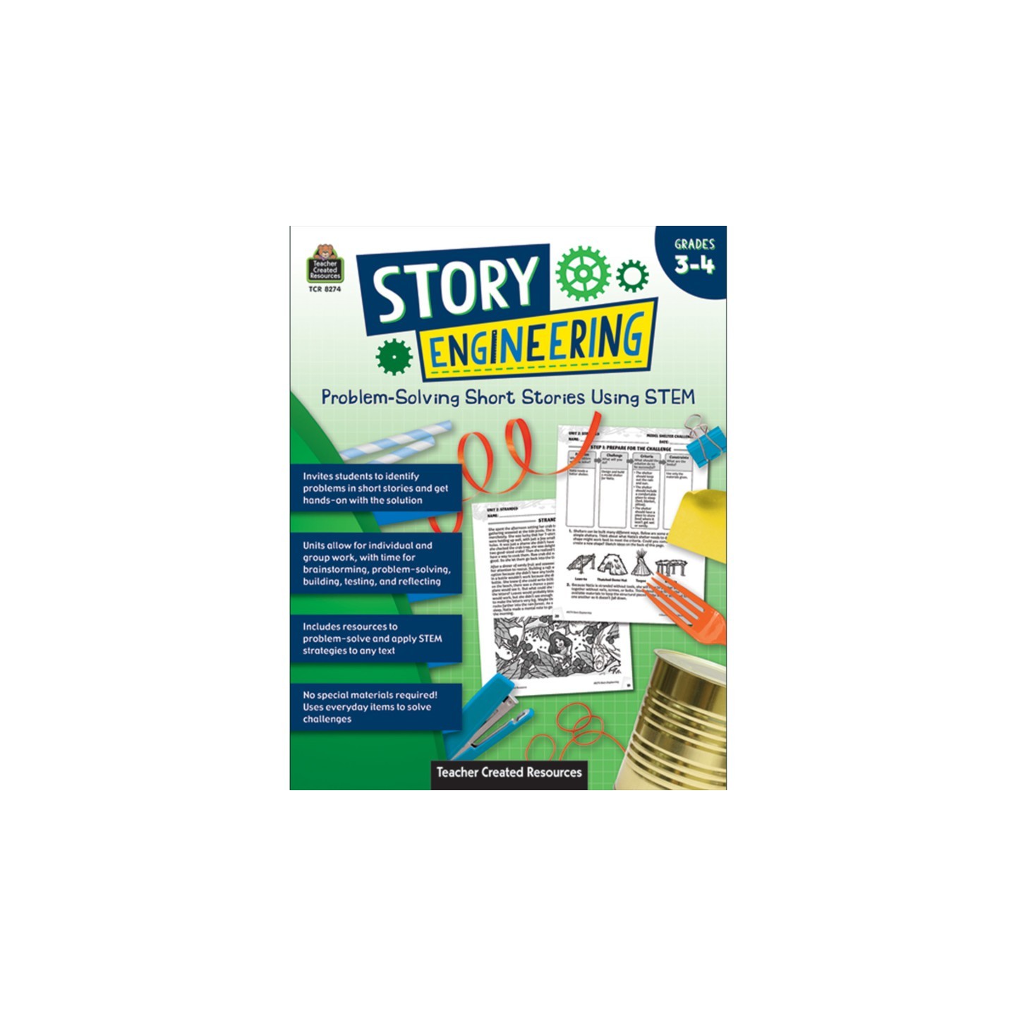 Teacher Created Resources® Story Engineering: Problem-Solving Short Stories Using STEM, Grade 3-4