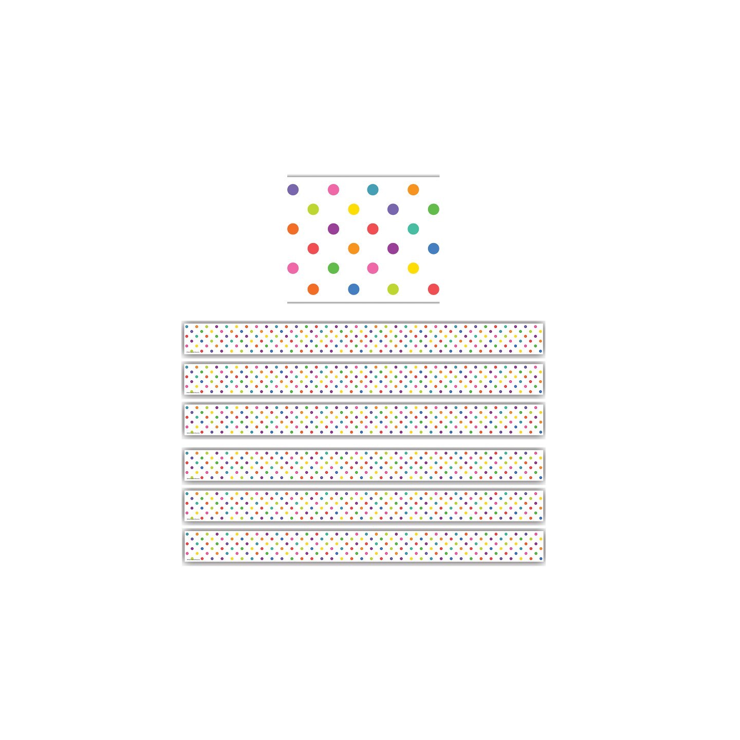 Teacher Created Resources® Colorful Dots Straight Border Trim, 35 Feet Per Pack, 6 Packs