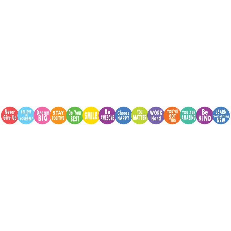 Teacher Created Resources® Colorful Positive Sayings Border Trim, 35 Feet
