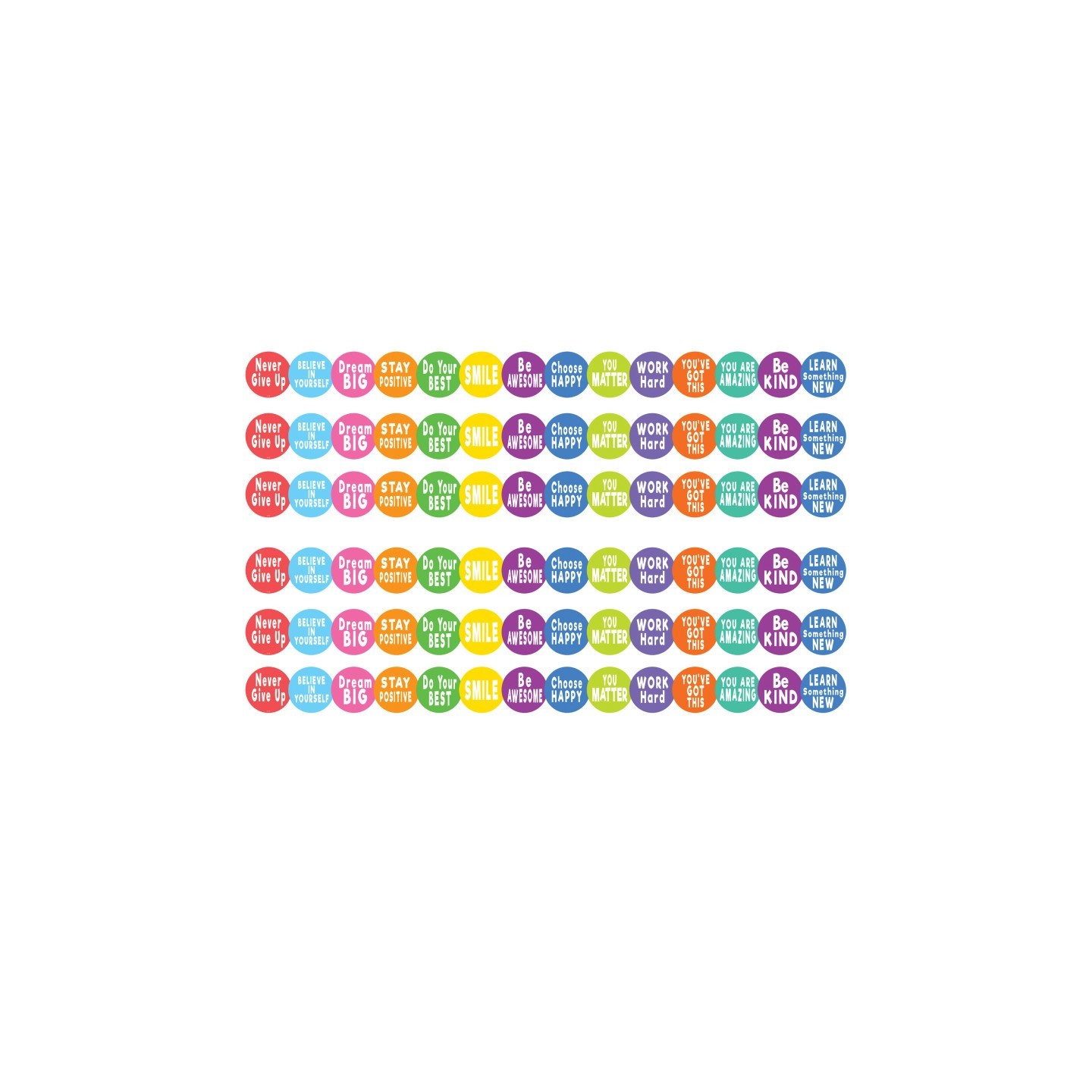 Teacher Created Resources® Colorful Positive Sayings Border Trim, 35 Feet Per Pack, 6 Packs