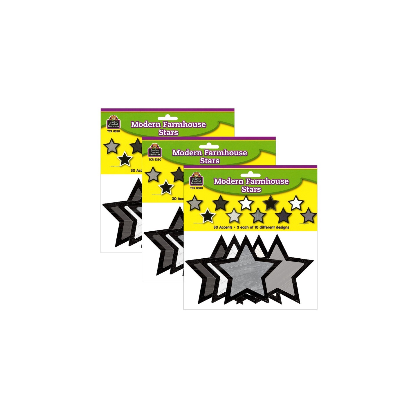 Teacher Created Resources® Modern Farmhouse Stars Accents, 30 Per Pack, 3 Packs