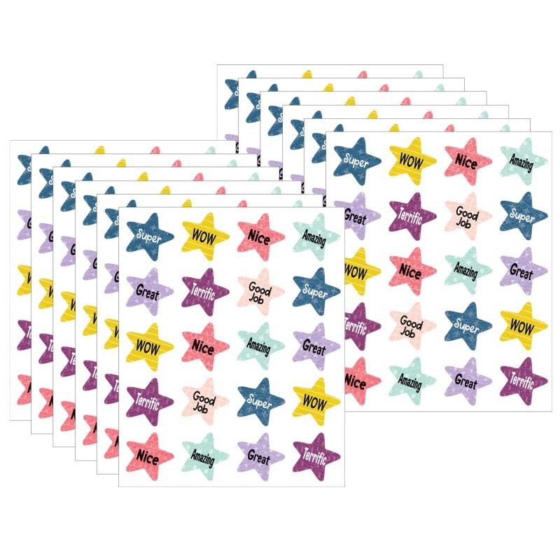 Teacher Created Resources® Oh Happy Day Star Rewards Stickers, 120 per Pack, 12 Packs