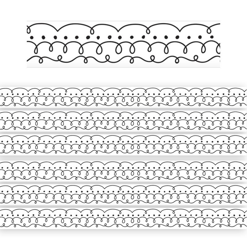 Teacher Created Resources® Squiggles and Dots Die-Cut Border Trim, 35 Feet Per Pack, 6 Packs