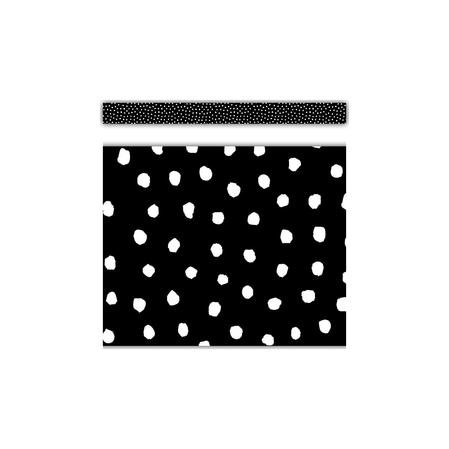 Teacher Created Resources® White Painted Dots on Black Straight Border Trim, 35 Feet