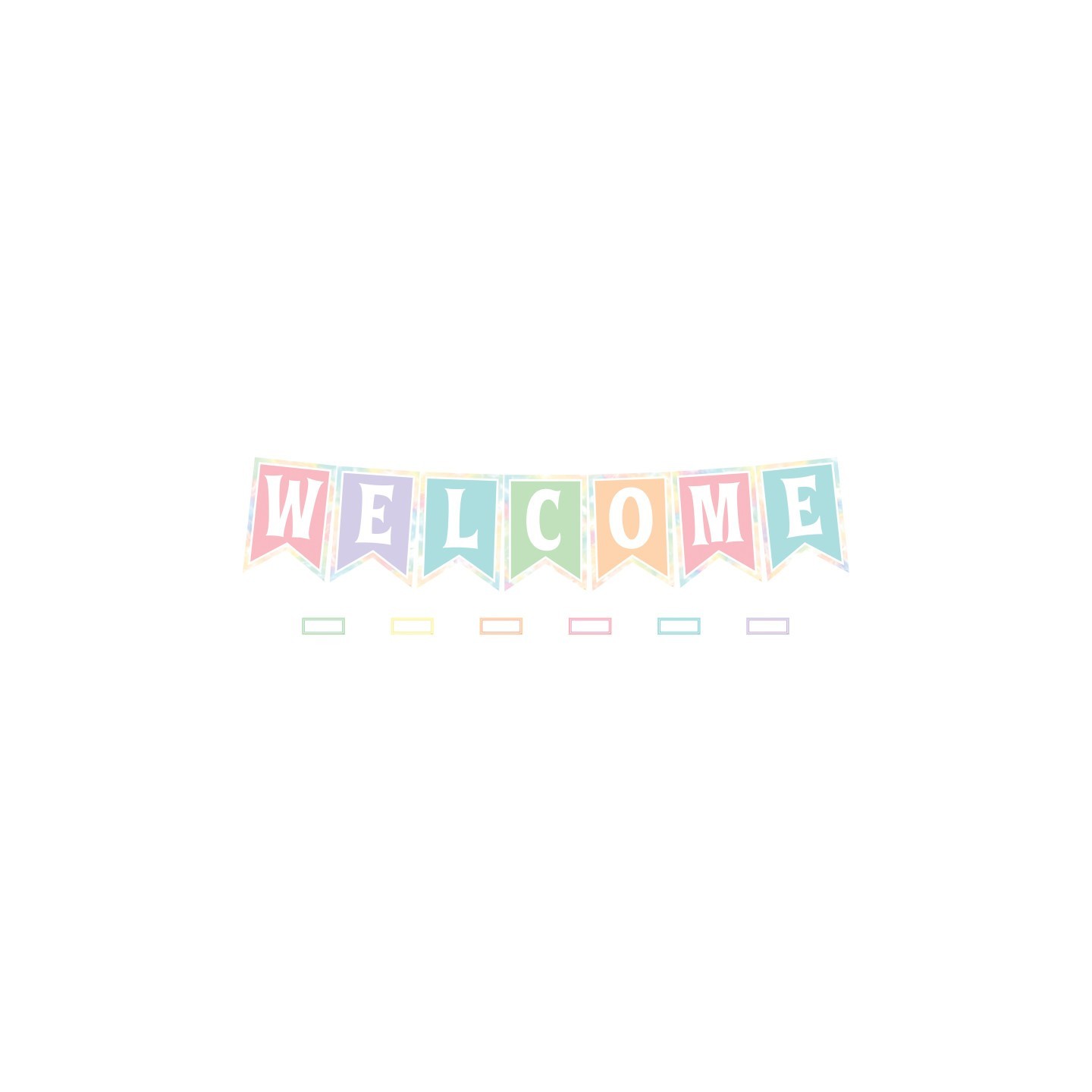 Teacher Created Resources® Pastel Pop Pennants Welcome Bulletin Board Set