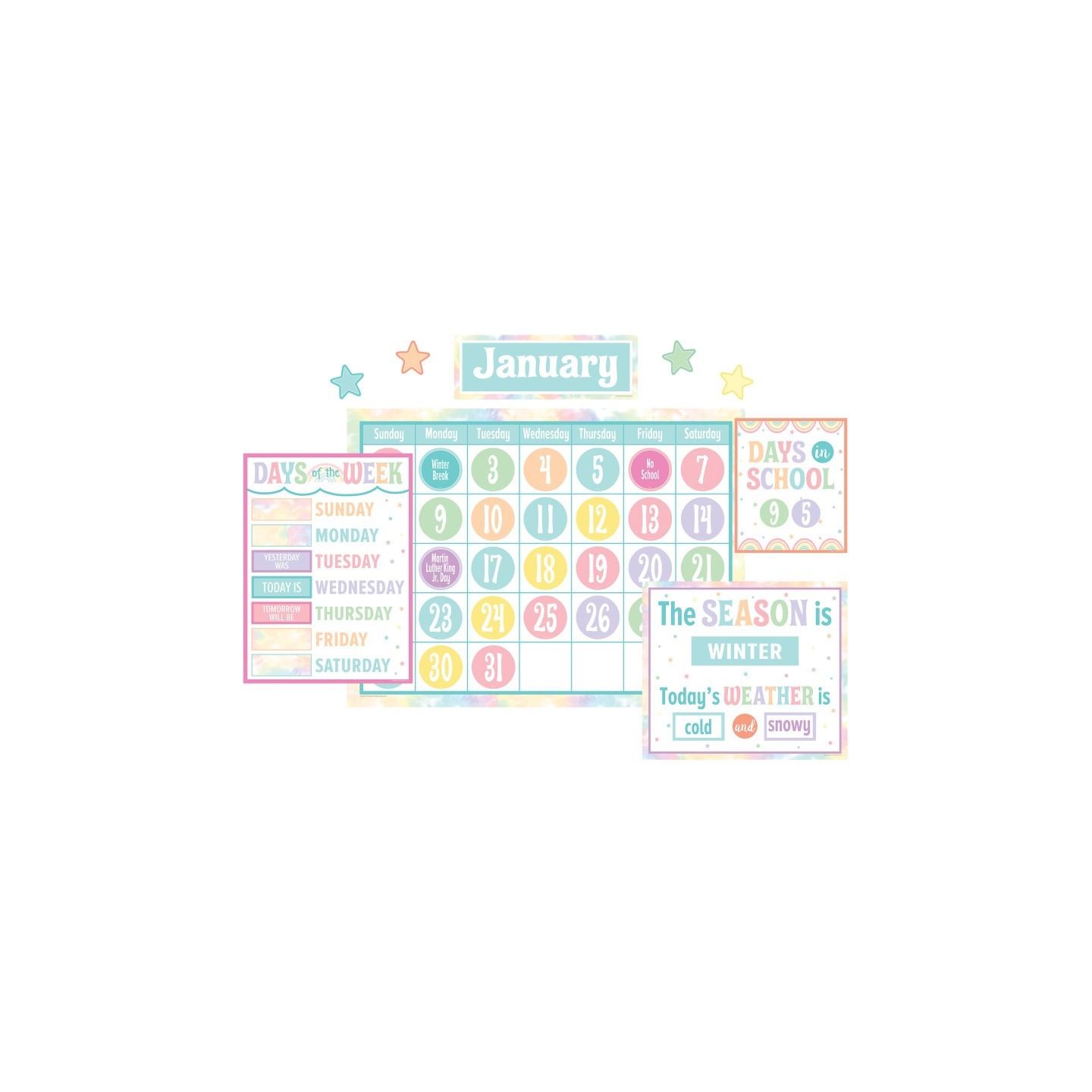 Teacher Created Resources® Pastel Pop Calendar Bulletin Board Set