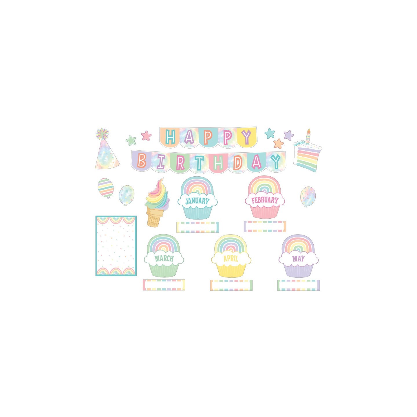 Teacher Created Resources® Pastel Pop Happy Birthday Mini Bulletin Board Set