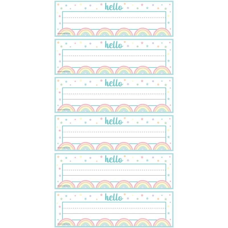 Teacher Created Resources® Pastel Pop Flat Name Plates, 36 Per Pack, 6 Packs